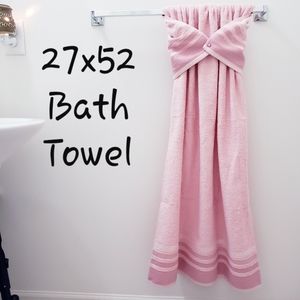 💟#0972D ●New! Pink Hang'N'Snap Bath Towel  27x52 with PINK JEWEL SNAP